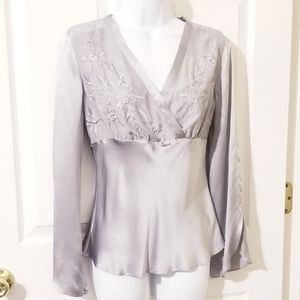 Elegant Silk Empie Waist Blouse